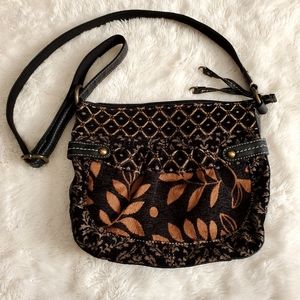 Fossil Tapestry Shoulder Bag Fabric Textures. EUC